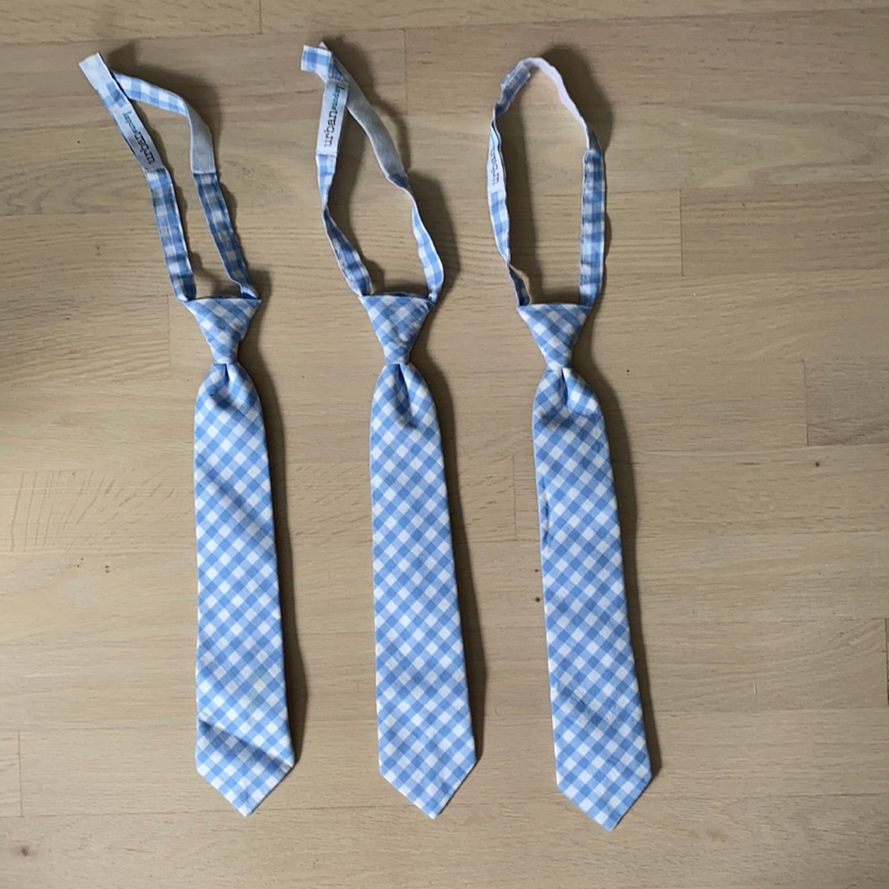 Gingham Soft Blue kids tie from Urban Sunday